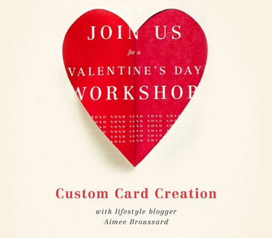 Anthropologie Valentine's Day Craft Night Invite with blogger, Aimee Broussard