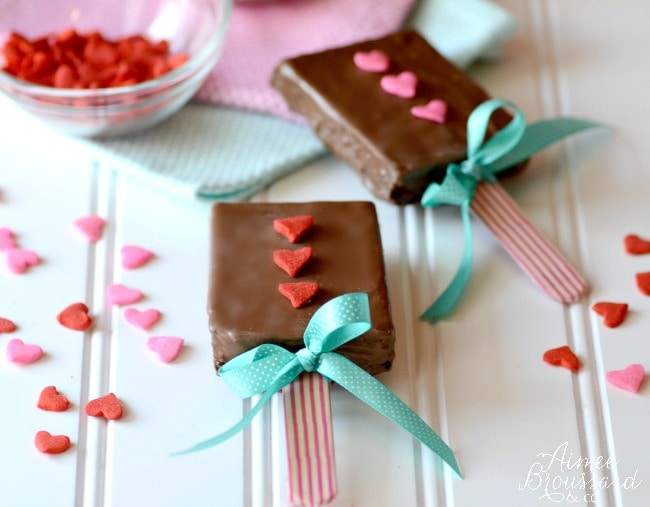 Valentine's Day Brownie Popsicles