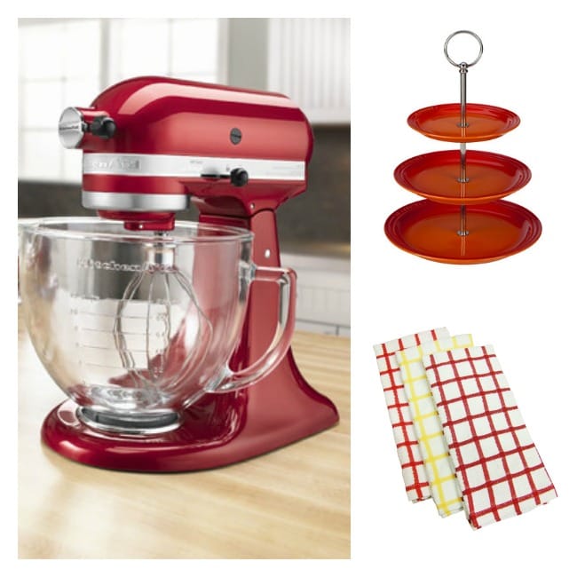 Pop of Kitchen Color with items from Wayfair.com (RED)