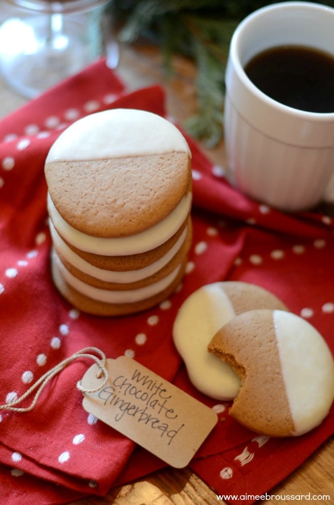 White Chocolate Iced Gingerbread Cookies
