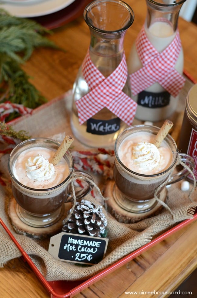 holiday hot cocoa & coffee station