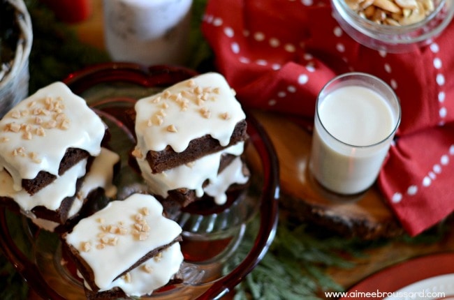 Toffee Chocolate Brownies with Cashew Frosting