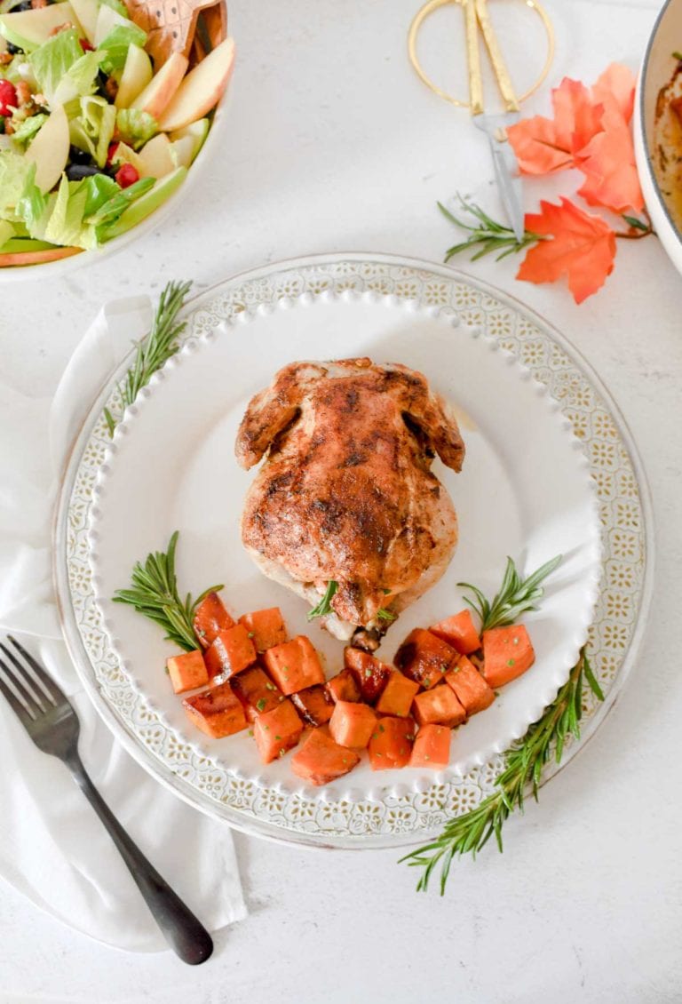 Dutch Oven Cornish Hens and Potatoes