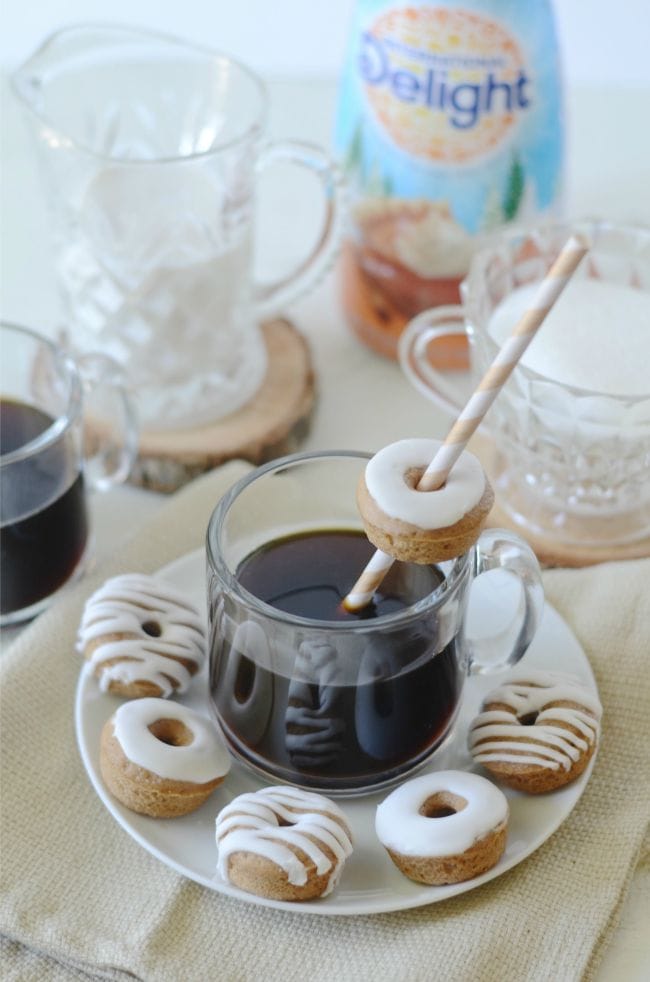 Pumpkin Pie Spice Mini Donuts by Aimee Broussard for International Delight. Adorable mini donuts in less than 30 minutes! 