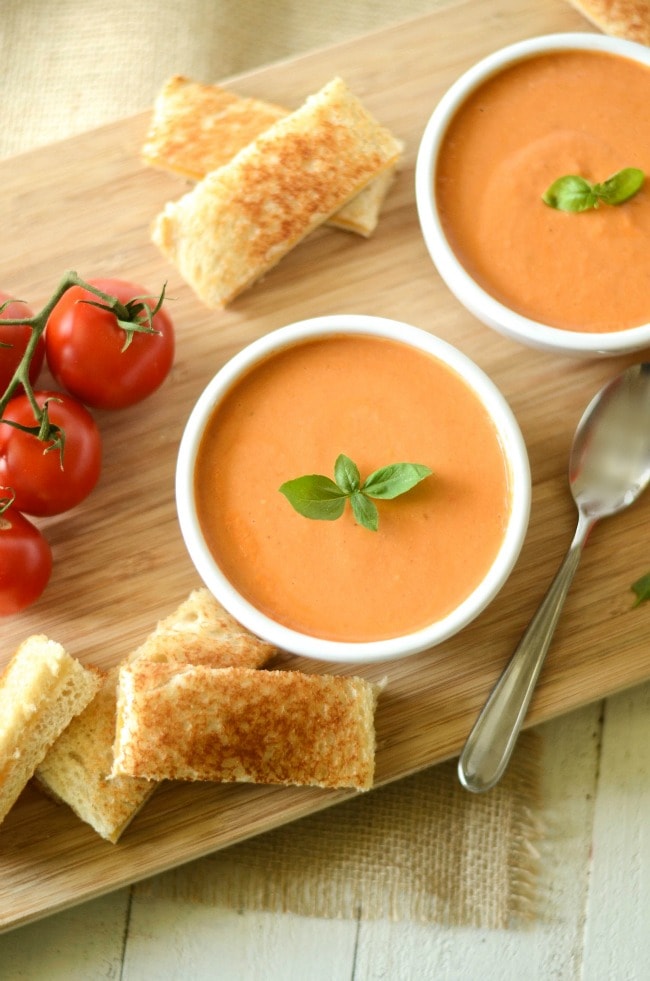 Crock Pot Tomato Basil Soup 