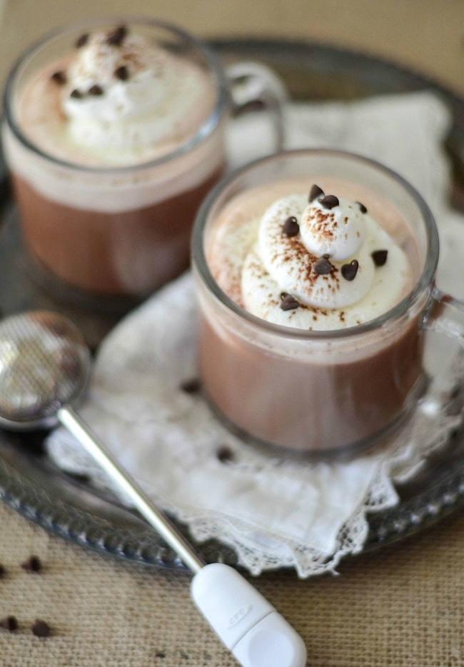 Egg Nog Hot Cocoa by Aimee Broussard Blog, using International Delight Hot Chocolate 