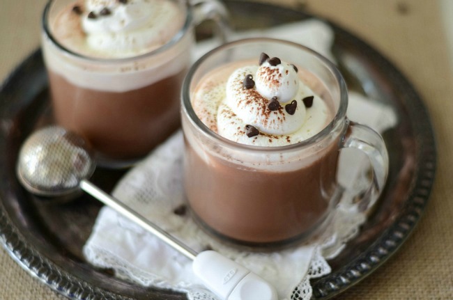 Egg Nog Hot Cocoa by Aimee Broussard Blog, using International Delight Hot Chocolate 