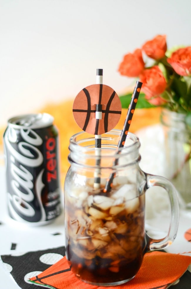 Circle Punch Basketball Straw Topper by Aimee Broussard Blog 
