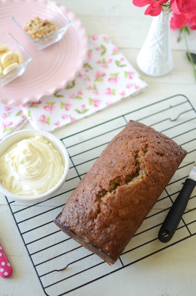 Banana Nut Bread with Cream Cheese Frosting