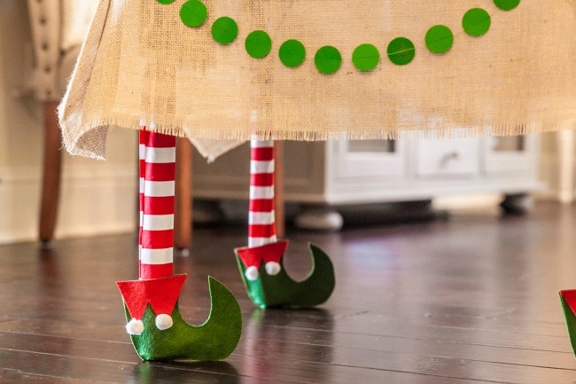 Team Elf Children's Christmas Table Leg Covers