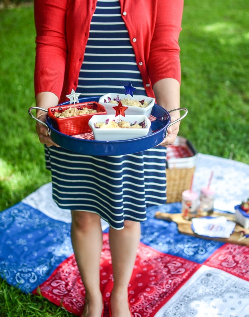 Fourth of July Picnic: Red, White & Blueberry Cobblers