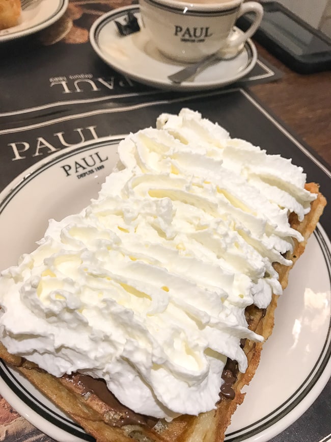 Nutella Waffle at PAUL 