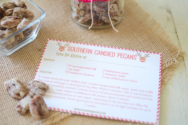 Southern Candied Pecans Recipe Card