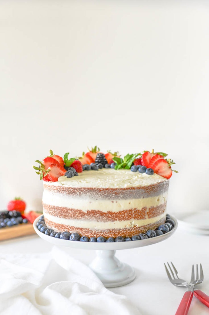 Very Berry Swiss Meringue Buttercream Cake • Aimee's Pretty Palate