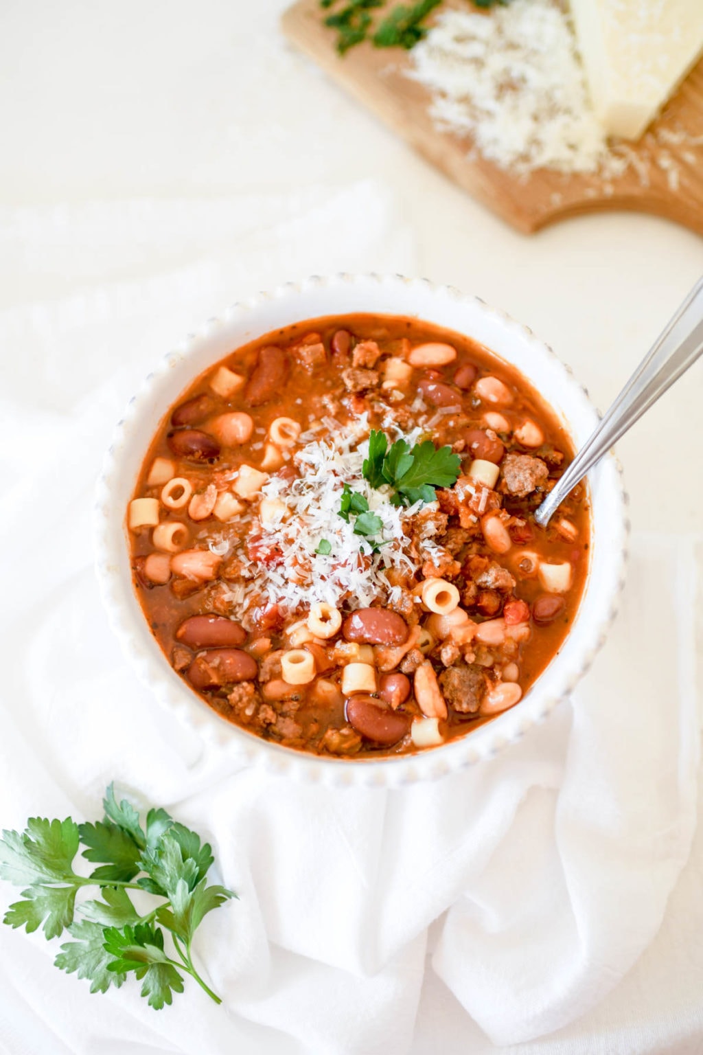 Slow Cooker Pasta e Fagioli Recipe • Aimee's Pretty Palate