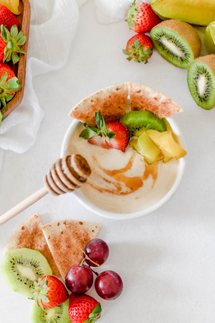 Tropical Fruit Salad + Honey Yogurt Dressing 
