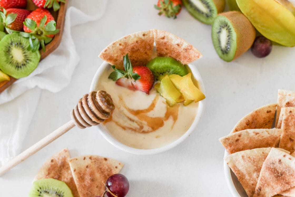 Tropical Fruit Salad + Honey Yogurt Dressing
