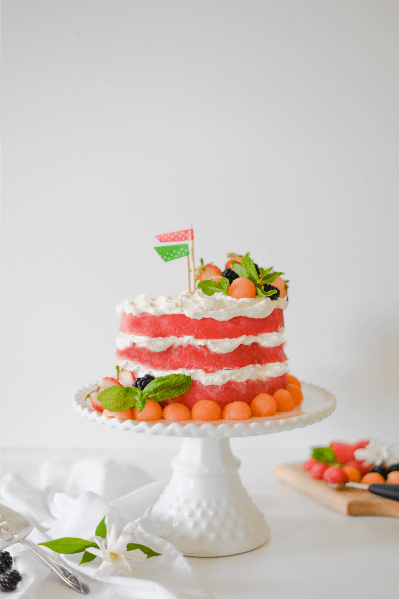 Fresh Watermelon Layer Cake • Aimee's Pretty Palate