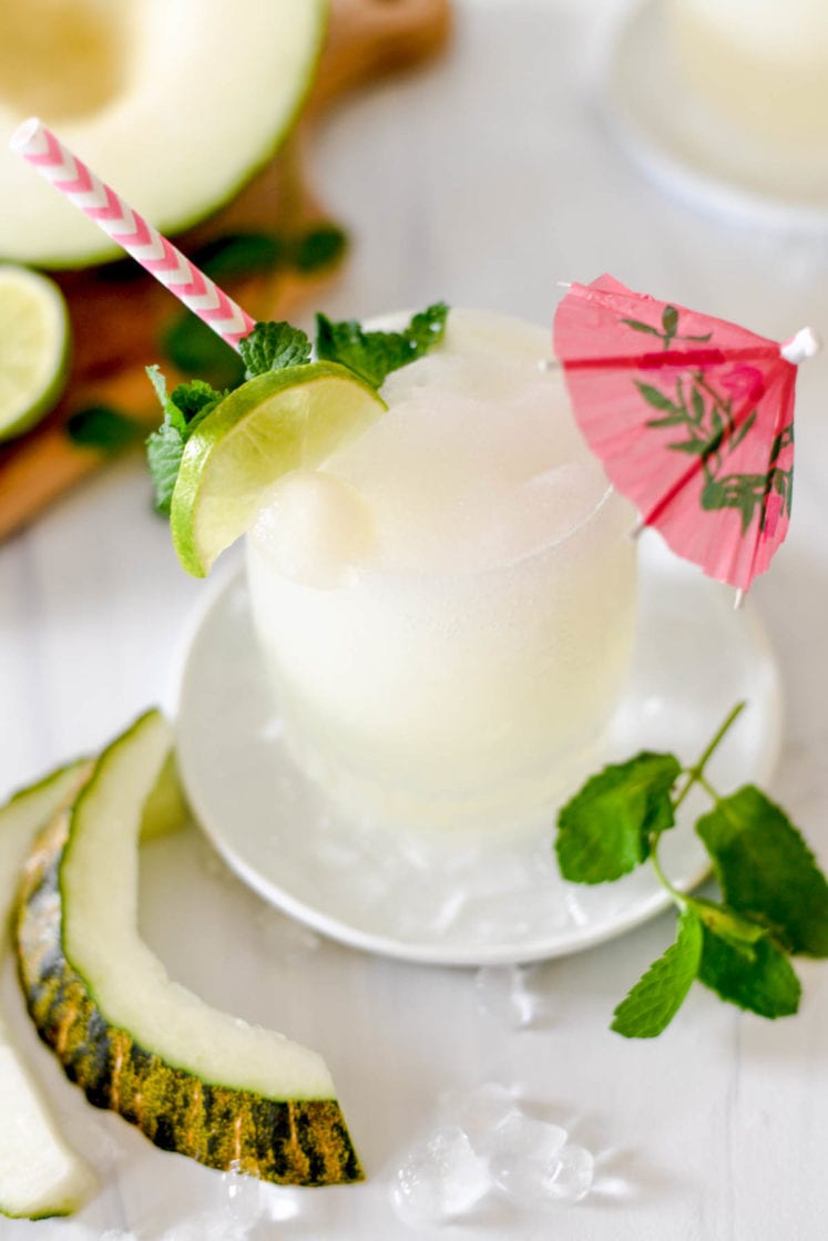 Summer Melon Frozen Agua Fresca Mocktail 
